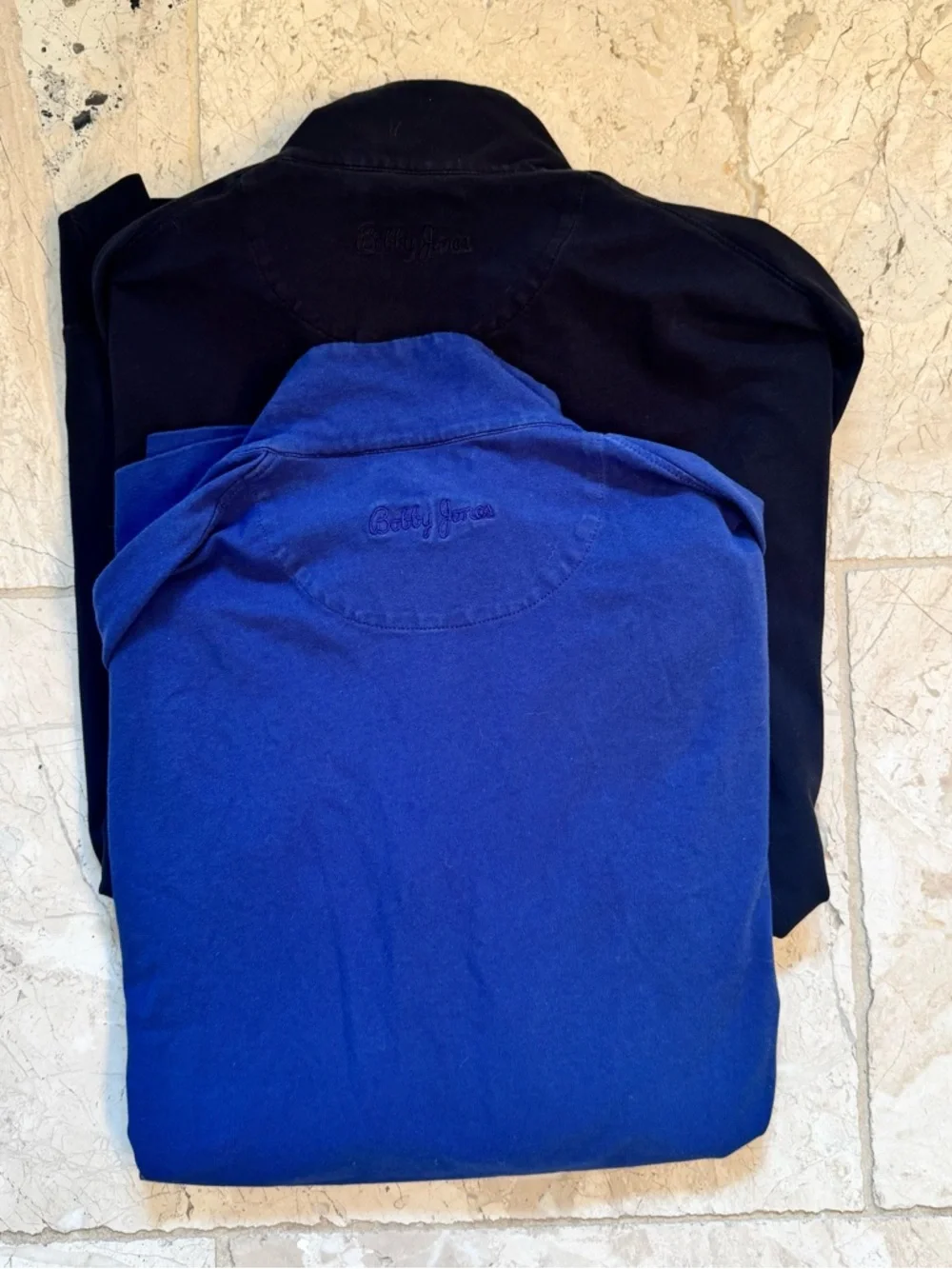 Bobby jones Pima cotton zip black blue golf pullover sweater lot Sz L - Picture 4 of 5